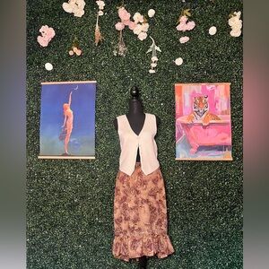 VINTAGE | High - Low Boho Paisley Skirt